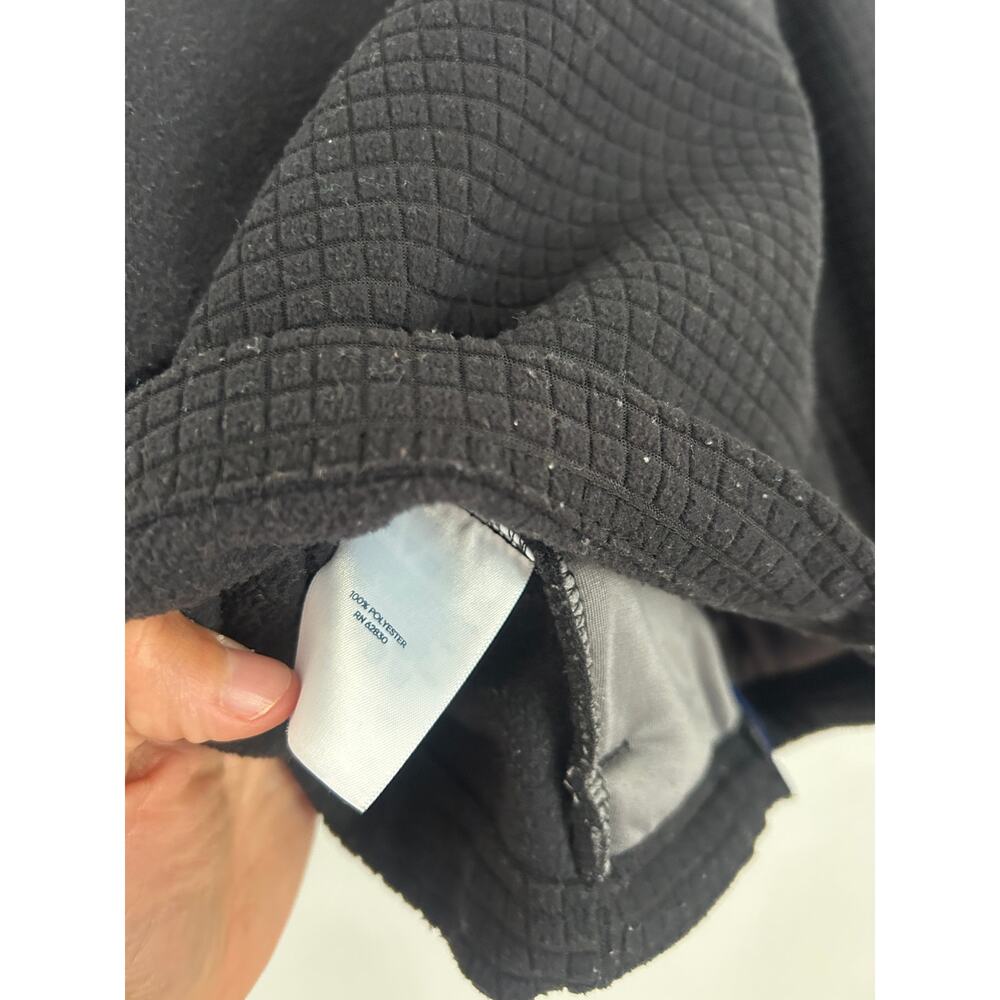 Lands' End Boy's Breathable Grid Fleece Full-Zip Jacket XS(4/5) Black Blue Trim - Picture 6 of 7